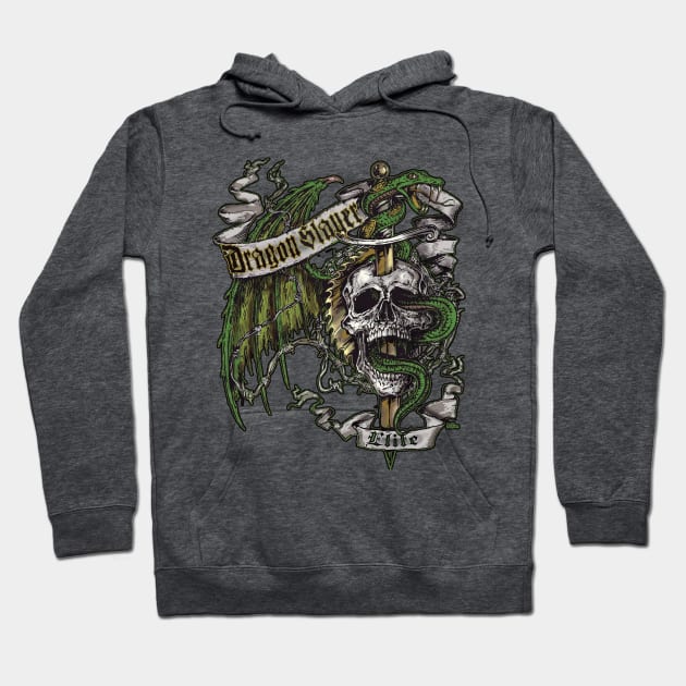 Dragon Slayer Elite Crest Hoodie by monstermangraphic